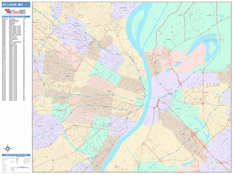 St. Louis Digital Map Color Cast Style